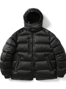 实年服工SYR001工作室单件手作羽绒服男短款冬季连帽白鹅绒外套男