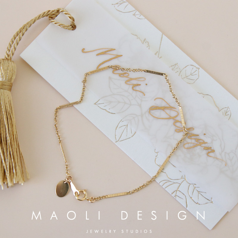 MAOLI /自制原创设计美国进口14k包金简约气质ins手链手串不褪色