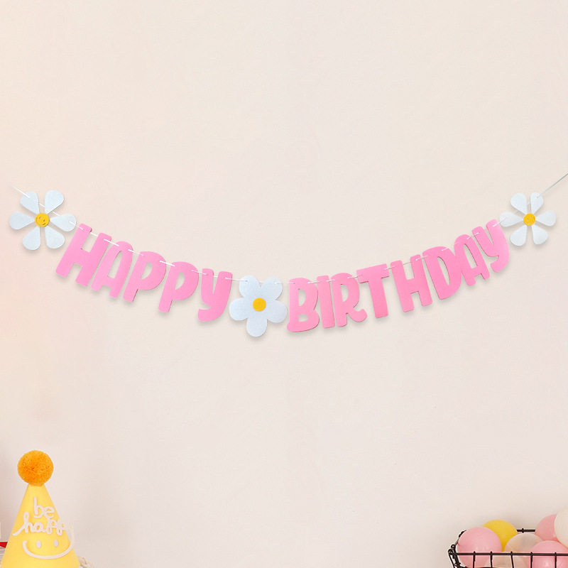 ins可爱小雏菊粉色字母拉花儿童周岁生日派对装饰背景墙布置拉旗,节庆用品/礼品,飘空气球,淘宝优惠券,粉丝福利购,淘宝优惠卷