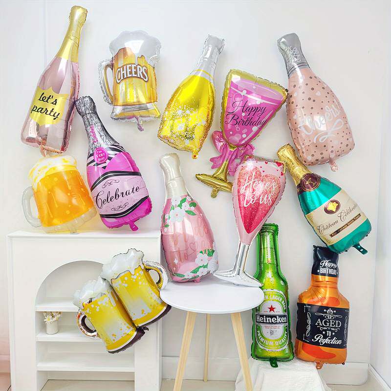 夏日主题啤酒节酒杯铝膜气球成人生日酒吧商场店庆派对场景装饰品