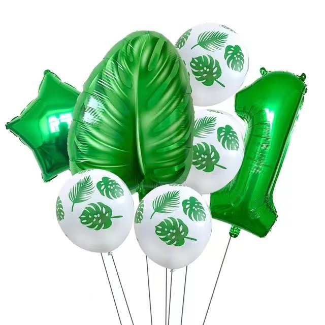 夏日热带森林主题龟背叶绿色数字气球套餐儿童生日宝宝派对装饰品,节庆用品/礼品,飘空气球,淘宝优惠券,粉丝福利购,淘宝优惠卷