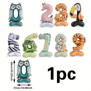 新款 饰布置 卡通主题站立底座动物数字气球儿童生日宝宝派对场景装