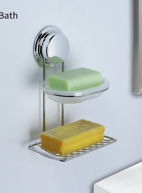 嘉宝强力吸盘肥皂盒卫生间浴室肥皂架创意壁挂式沥水双层香皂盒