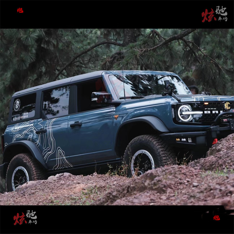烈马方程豹5车贴拉花坦克300牧马人等高线曲线越野车身改装贴纸