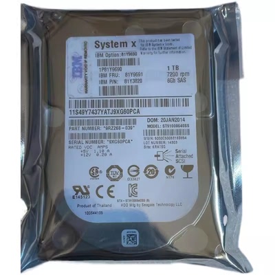 IBM81Y9691 81Y3820 1T 7200K 6GB SAS ST91000640SS 服务器硬盘