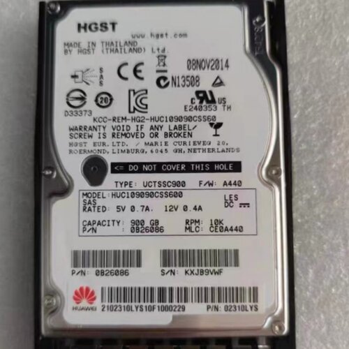 华为 02310LYS 900G 10K SAS HUC109090CSS600 0B26086硬盘