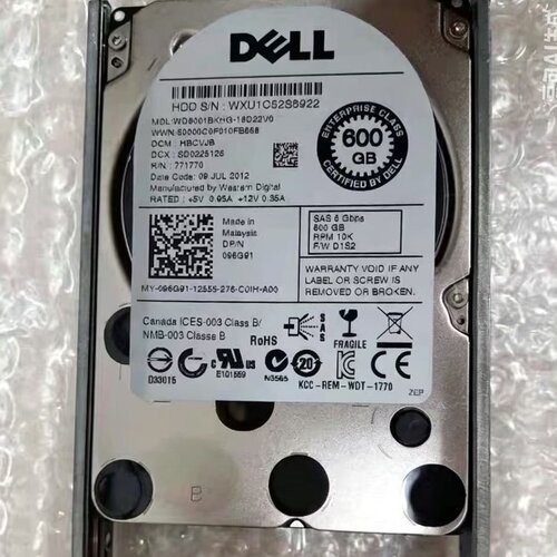 原厂戴尔600G 10K SAS 2.5  96G91 5R6CX C5R62 R710 R420 R620