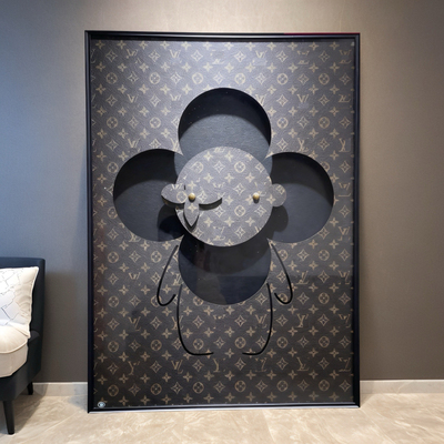 手工立体薇薇安实物皮面挂画