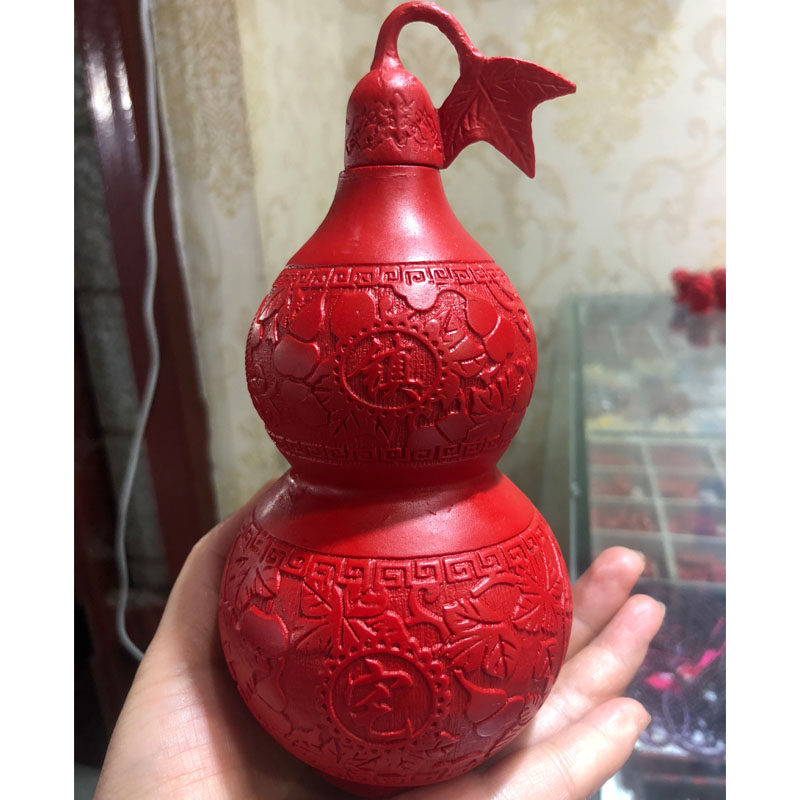 朱砂红葫芦摆件转运招财装饰葫芦工艺品送证书