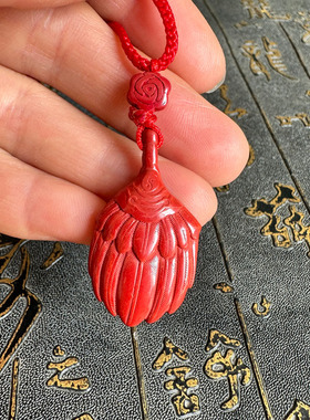 豁达客男女朱砂善解人意玉扇挂件