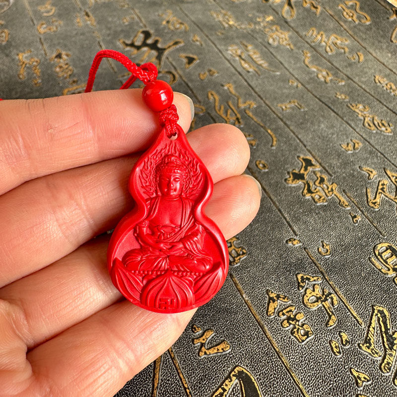 豁达客男女朱砂盘坐莲花佛项链