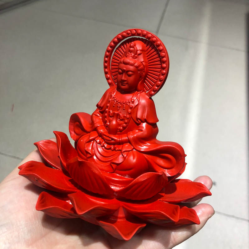 观音菩萨佛像莲花座供奉佛摆件台湾原色朱砂摆件送证书,饰品/流行首饰/时尚饰品新,摆件,淘宝优惠券,粉丝福利购,淘宝优惠卷