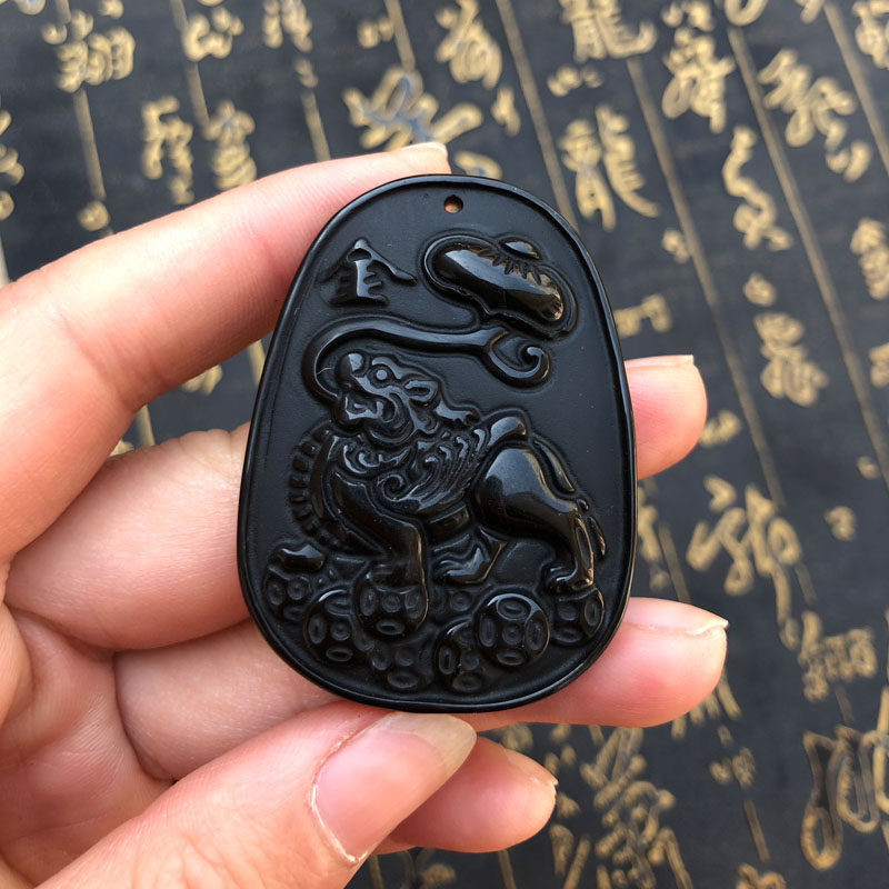 麒麟玉石项链吊坠送证书
