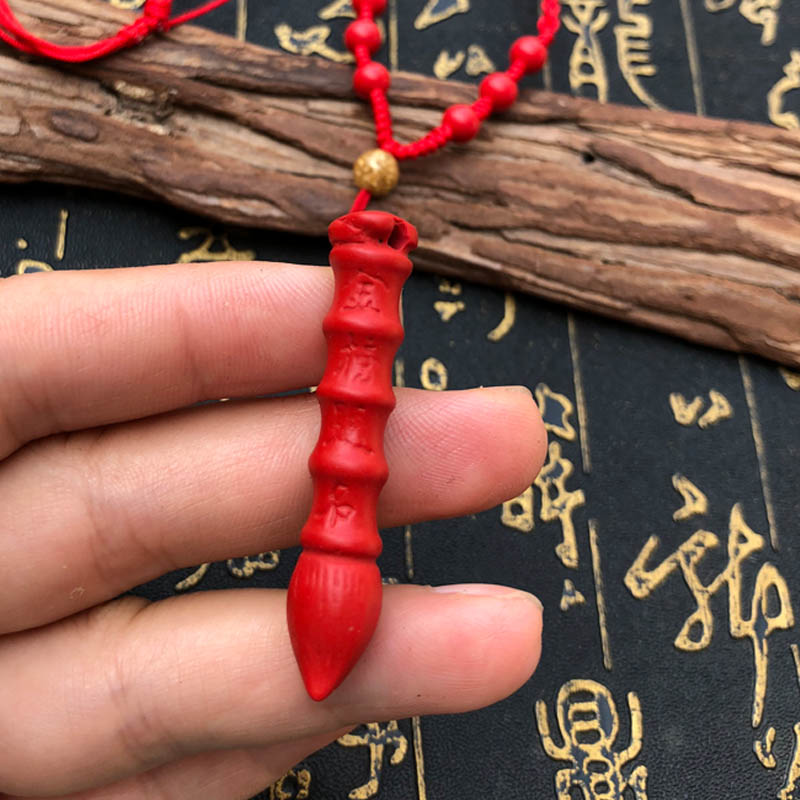 文昌笔吊坠高含量朱砂帝王红状元笔挂件男女项链