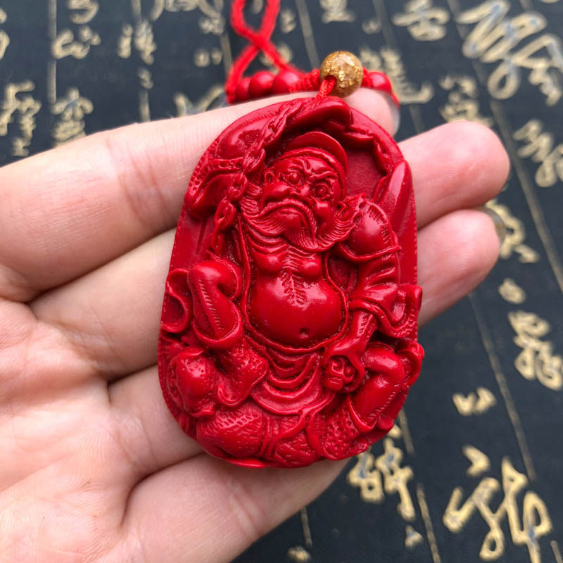 帝王钟馗捉鬼台湾原色证书吊坠