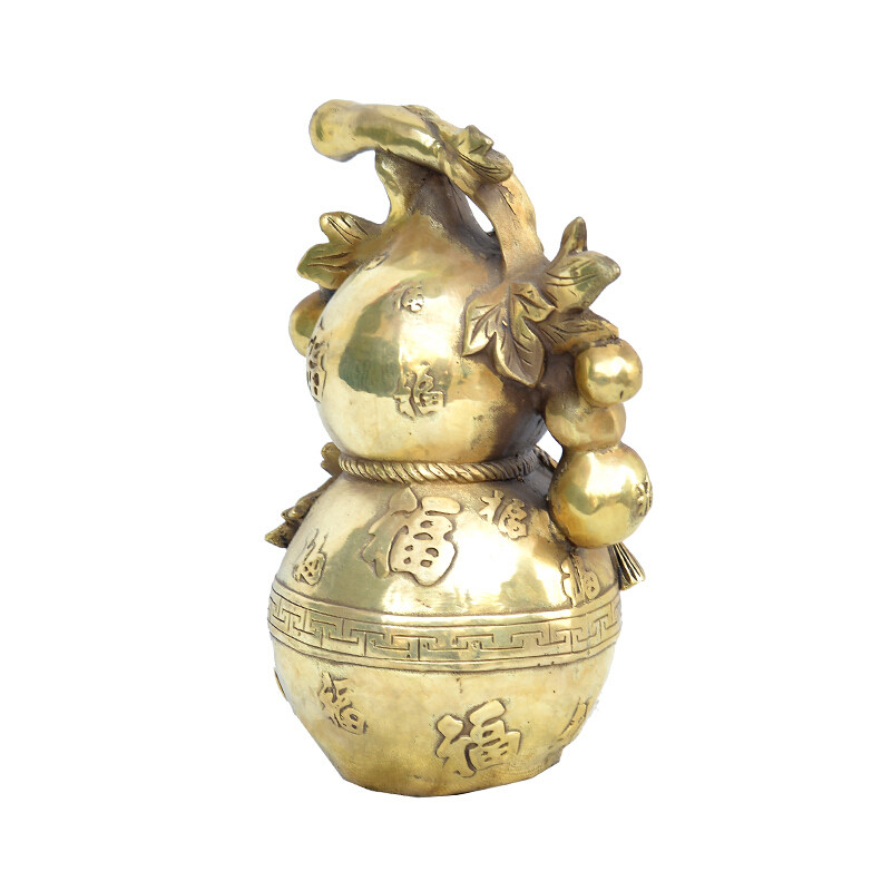 纯铜福禄送宝摆件多子多福葫芦工艺品摆件送证书