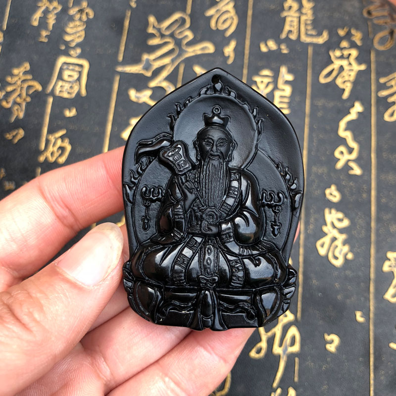 玉佩黑曜石挂件项链送证书吊坠