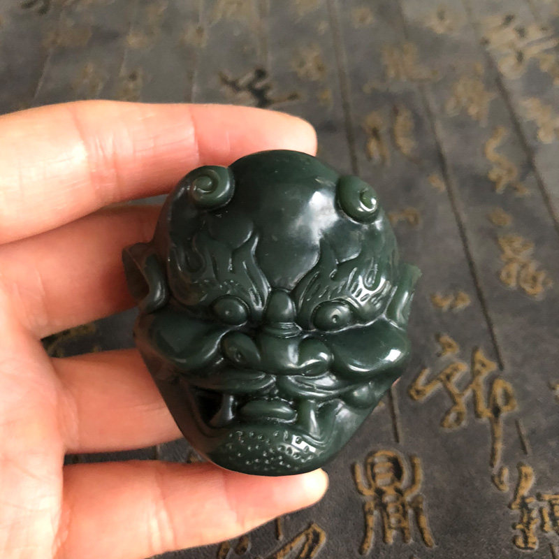 天然和田玉皮带扣鬼头皮带扣男款玉扣可穿皮带的石头扣吉祥扣