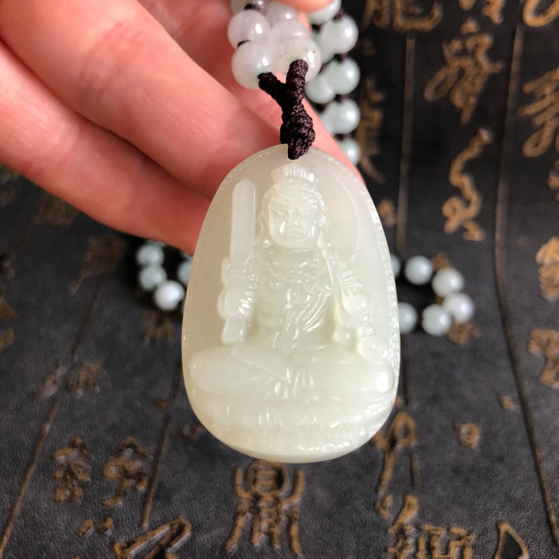 不动尊菩萨玉佩生肖鸡吊坠送证书