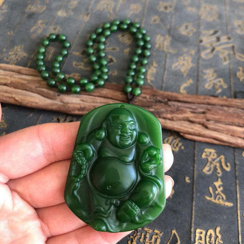 毛衣链玉佛挂件送证书