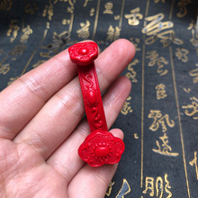 开光台湾原色朱砂红小如意吊坠转运护身中国红男女款项链送证书