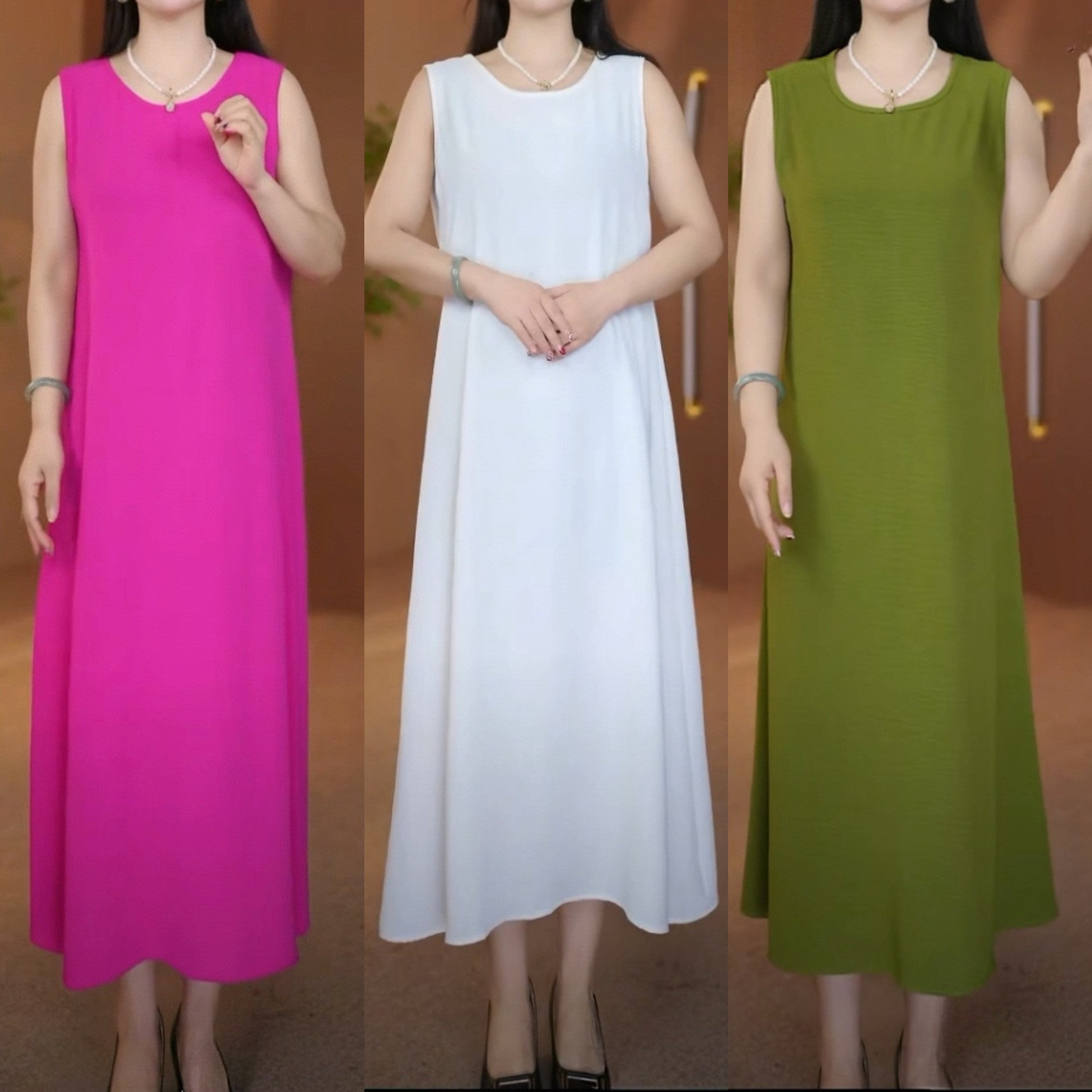 时尚新款夏季简约压皱气质显瘦无袖连衣裙休闲度假百搭宽松裙子女,女装/女士精品,连衣裙,淘宝优惠券,粉丝福利购,淘宝优惠卷