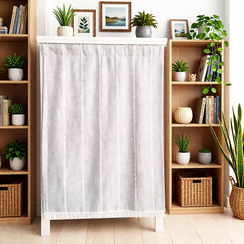 免打孔防尘滑轨布艺门帘可定制