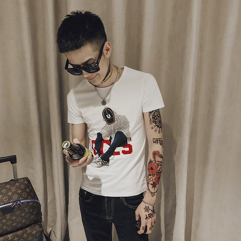 快手网红特价9.9便宜短袖男社会精神小伙帅气t恤学生修身男装上衣在类目 男装, T恤中 - 来自Buy2taobao.com提供专业的淘宝代购服务