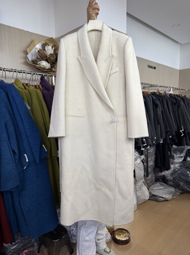 2025冬季新款时尚西装领双面羊毛大衣中长款外套女宽松休闲毛呢潮