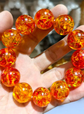 仿金色二代金琥珀蜜蜡手串