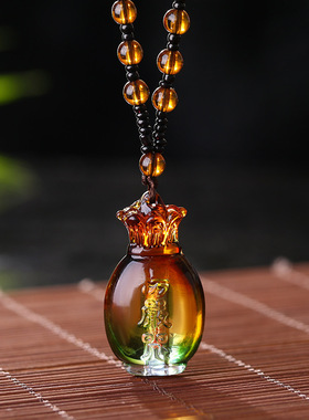 2019新款楞严吊坠 琉璃吊坠 内置经文花瓶吊坠出入平安厂家现货女