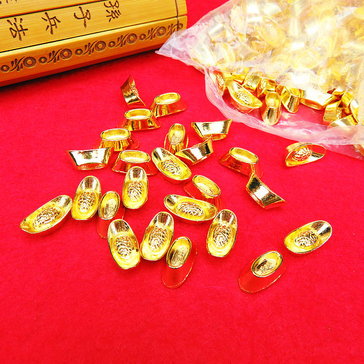 合金电镀仿古金元宝大清银库银元宝开业居家摆件迷你金属工艺品