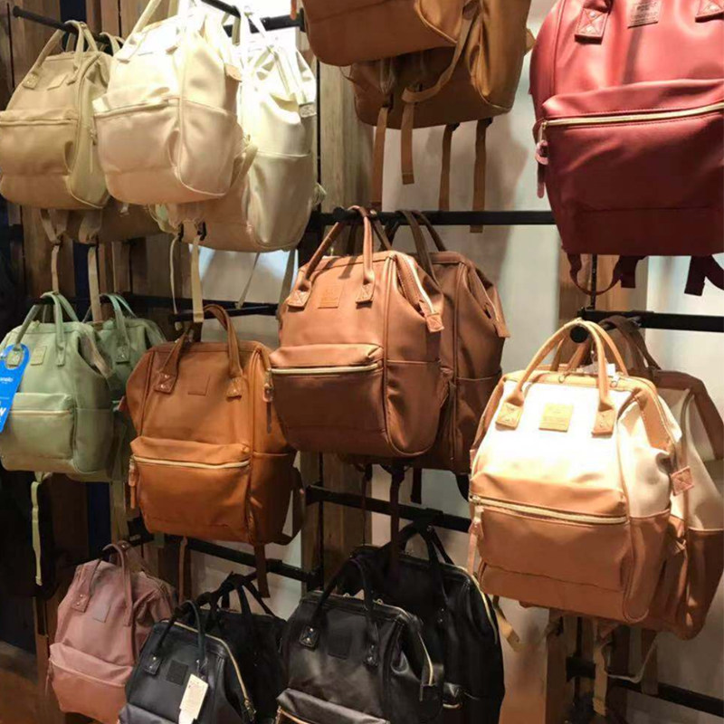 日本ins潮牌PU双肩包离家出走背包口金包日系休闲百搭男女款书包