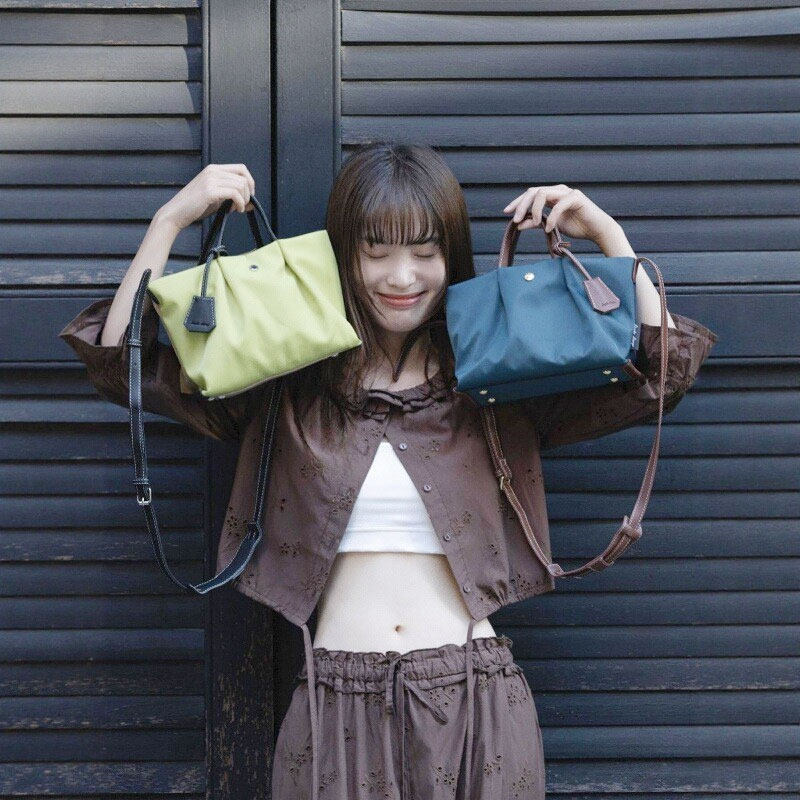 超百搭逛街包！日本潮牌休闲简约时尚通勤双拼色手提单肩斜挎包女