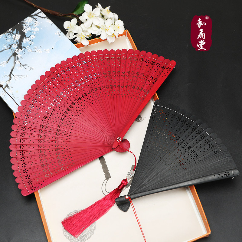 和扇堂镂空雕刻手工制作头青竹