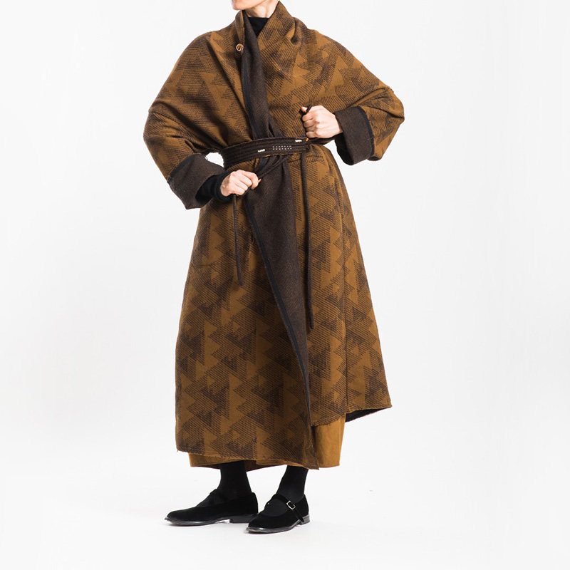 城市山民UrbanTribe女式羊毛翻领宽松外套配腰带CF69155,女装/女士精品,毛呢外套,淘宝优惠券,粉丝福利购,淘宝优惠卷