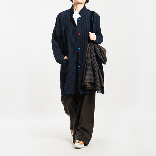 城市山民UrbanTribe女式混纺提花缩皱宽松外套CF69251