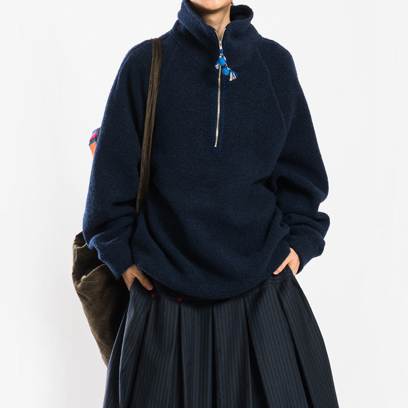 城市山民UrbanTribe2025冬女式羊毛混纺宽松套衫CF49288