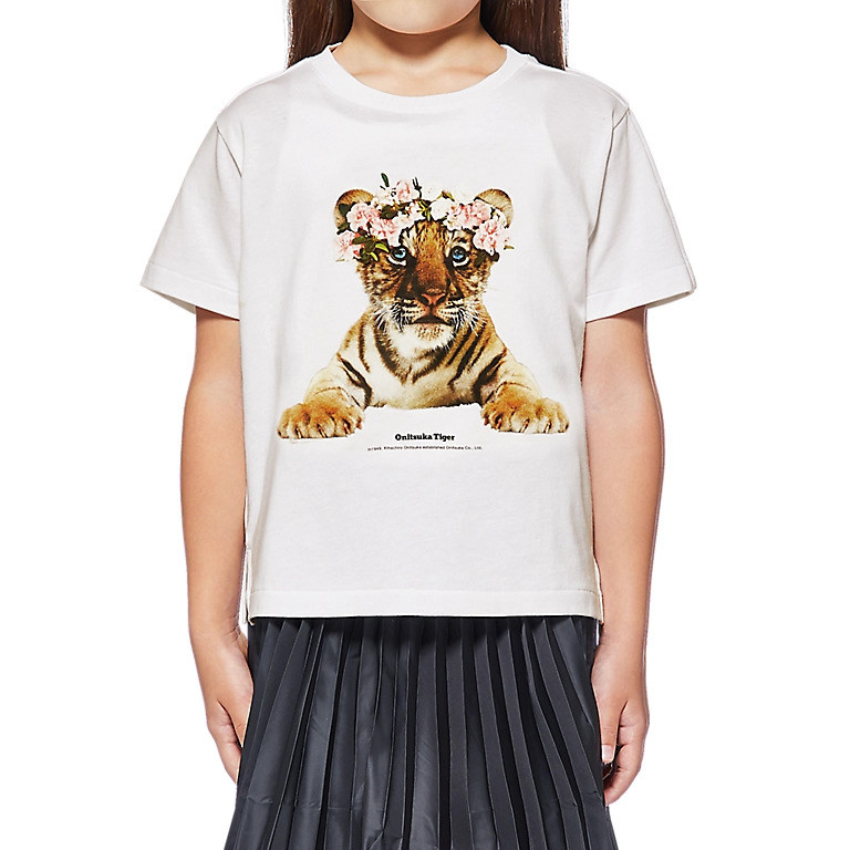 Onitsuka Tiger鬼塚虎男女小童休闲百搭老虎头短袖T恤2184A169