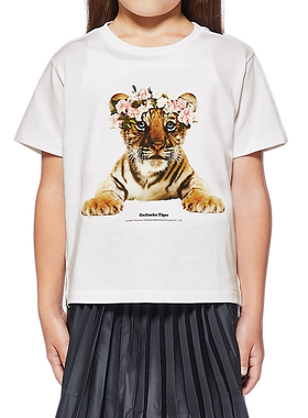 Onitsuka Tiger鬼塚虎男女小童休闲百搭老虎头短袖T恤2184A169