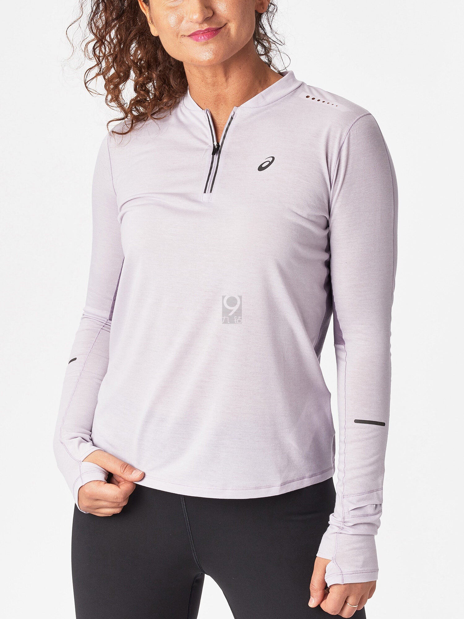 气套头圆领半拉链跑步长袖T恤