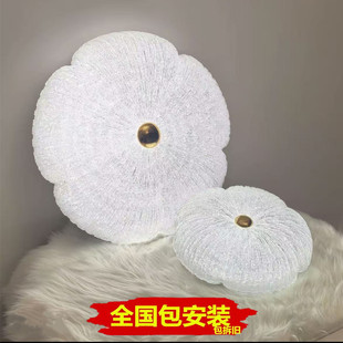 包安装花朵卧室吸顶灯简约现代主卧房间灯餐厅灯中山灯具智能语音