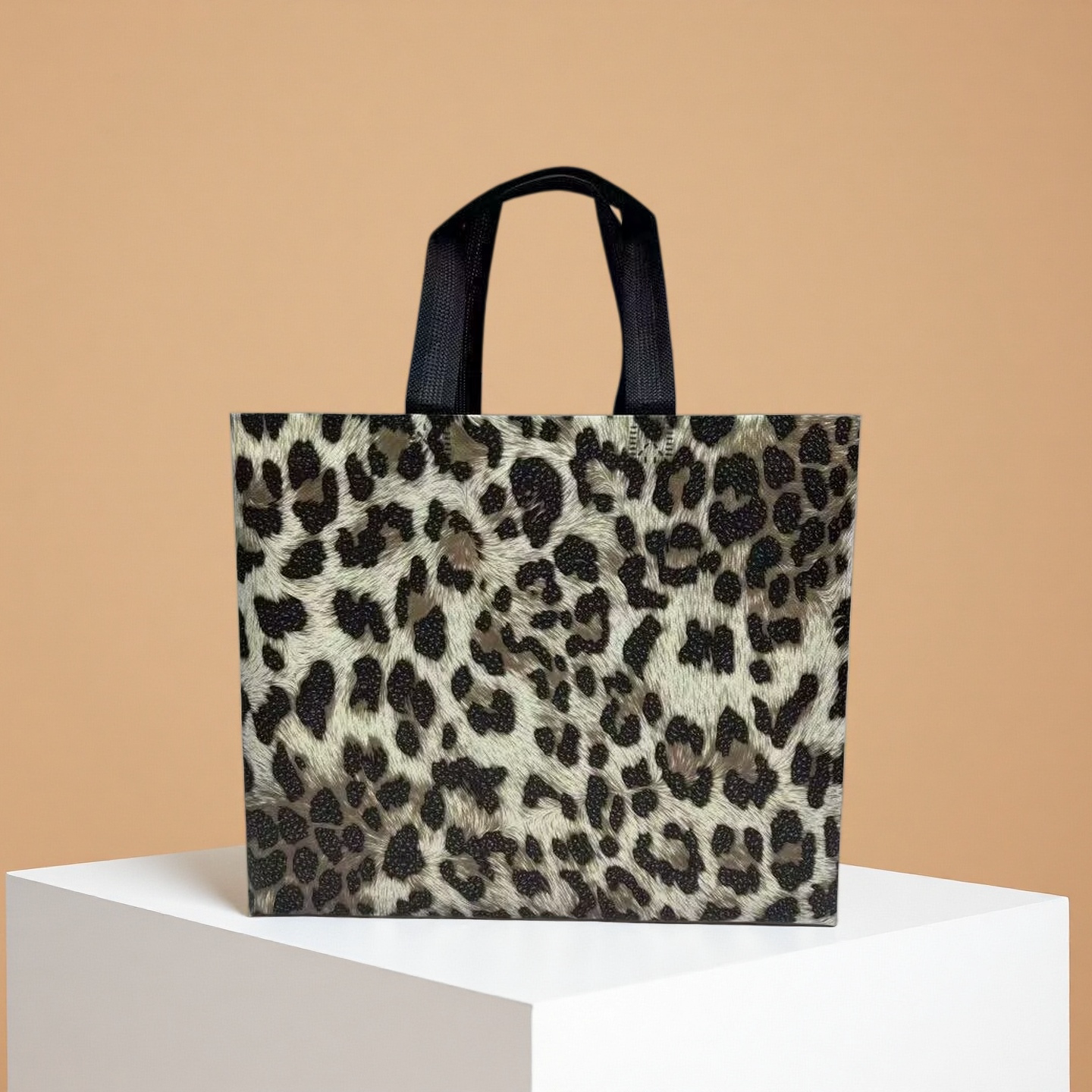 新款豹纹服装店袋子女装手提袋环保购物袋大容量礼品袋塑料袋定制