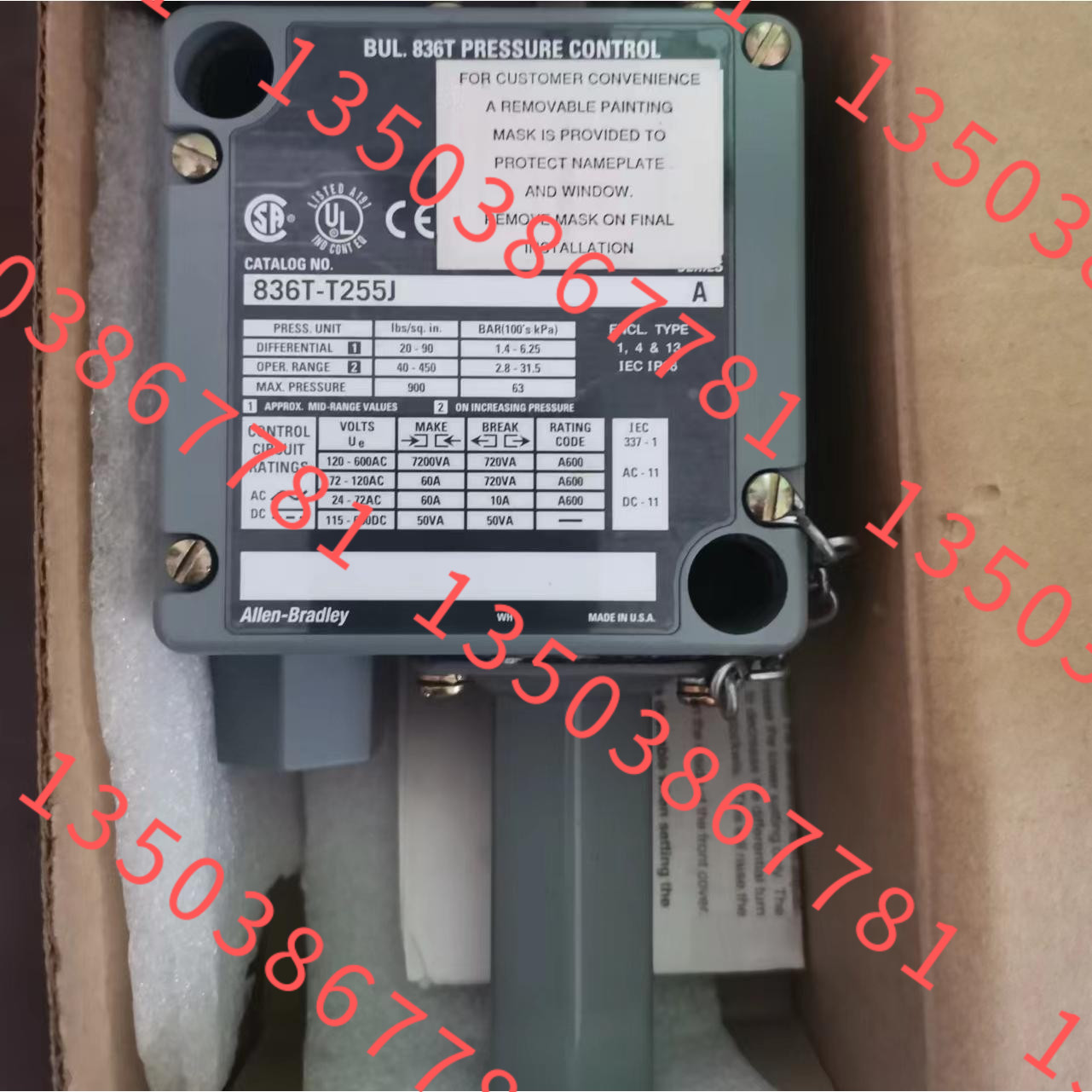 AB压力开关传感器 836T-T255J