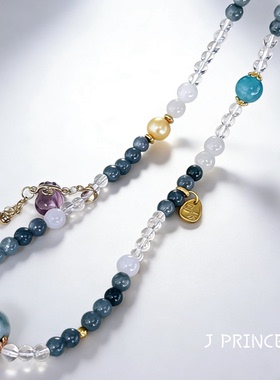 「紫福凝翠」新中式天然翡翠路路通串珠项链国风高级感毛衣链