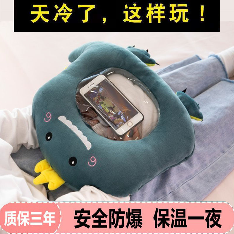 冬天能打游戏的暖手神器可以玩手机的可视暖手宝充电暖热水袋抱枕
