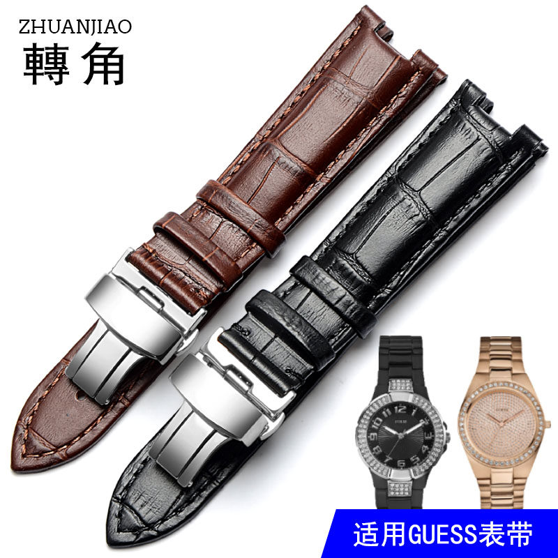 适用盖尔斯guess系列GC gucci凹口表带 蝴蝶扣手表链配件 20 22mm