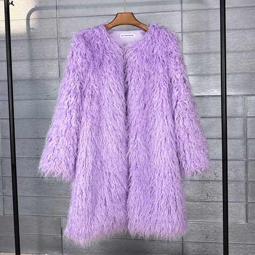 女士外套仿滩羊毛皮草上衣个性