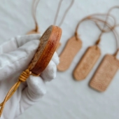 新品 真皮植鞣革复古吊牌活页手帐装 饰吉祥挂件挂饰达摩手工diy礼