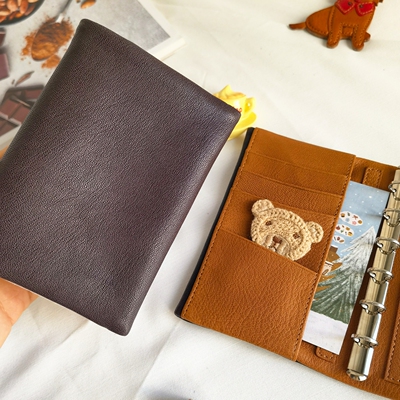 优质羊皮手帐A8M5小环鹿真皮手帐A7A6活页本云朵泡芙小软面包本